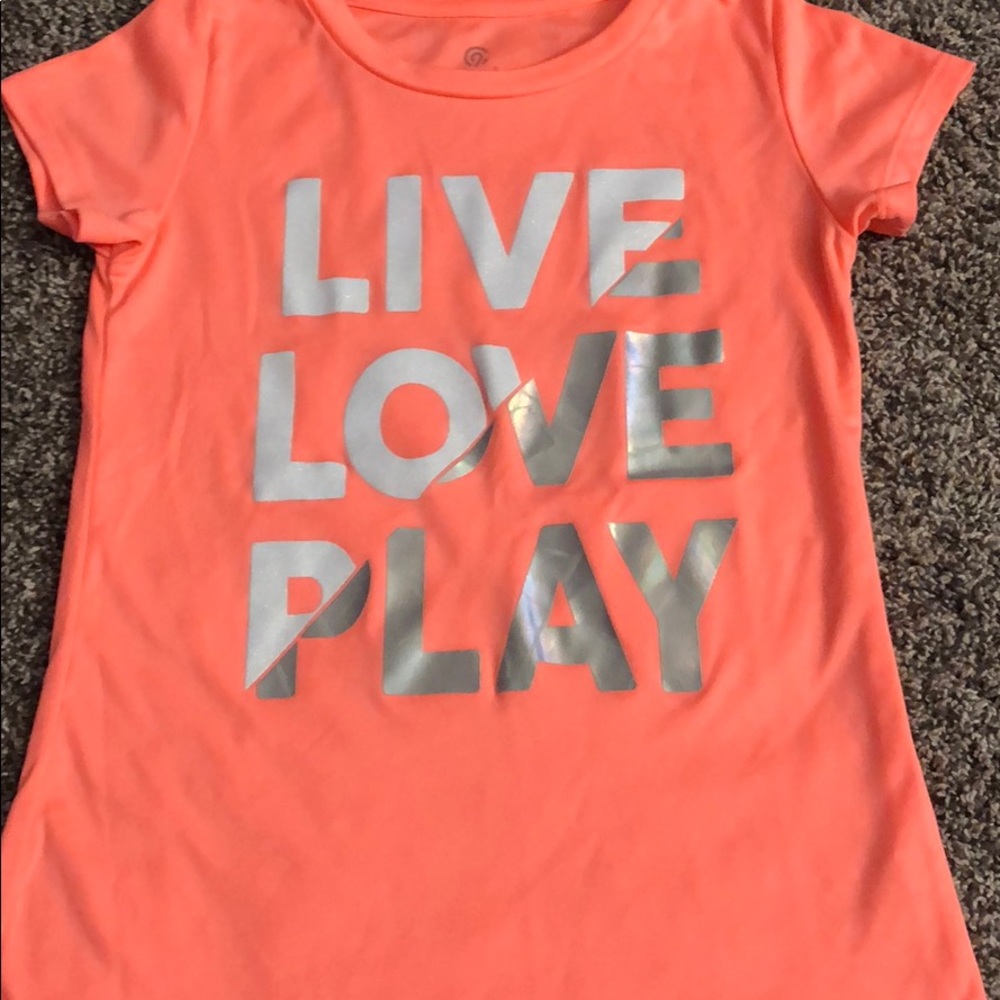 Peach color champion shirt girls size 7/8
